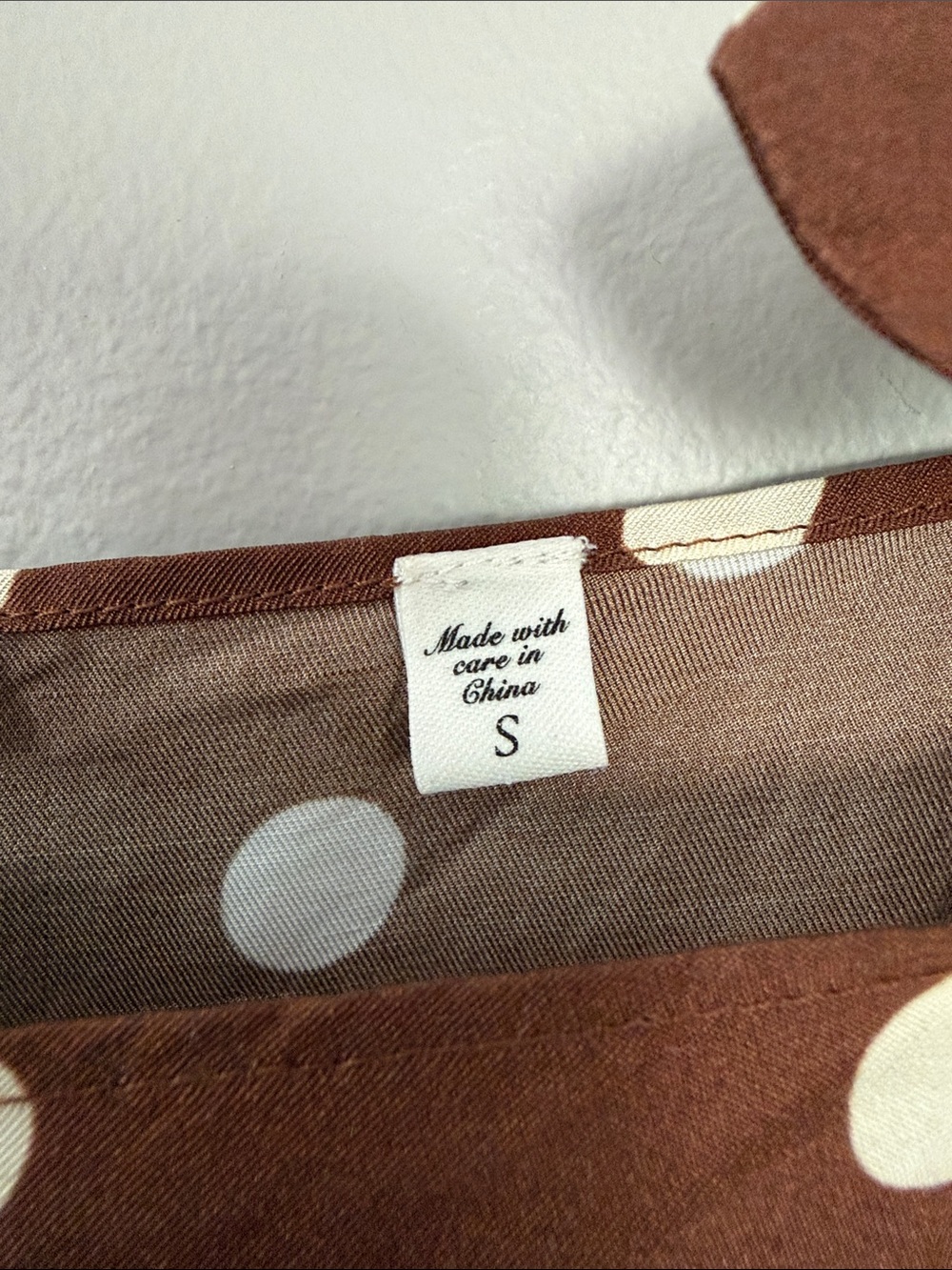 Doen Melina Dress Georgine Dot Small Brown Ivory Polka Dot Silk Retro Cottage - Picture 3 of 14